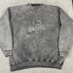 Vintage Eddie Bauer Heavy Sweatshirt Mens XXL Faded Wolf Nature Made In USA 90s - Picture 1 of 9
