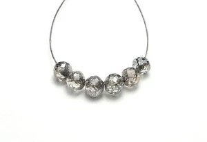 6 pcs SILVER GRAY DIAMOND 3mm Faceted Round Beads 2 carats - Imagen 1 de 2