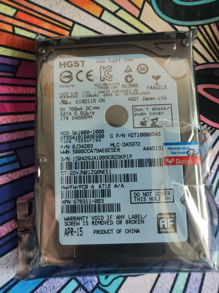 HGST Travelstar 5K1000 1TB SATA 6Gbps HDD HTS541010A9E680 1000GB 2.5" Hard Drive - Bild 1 von 2