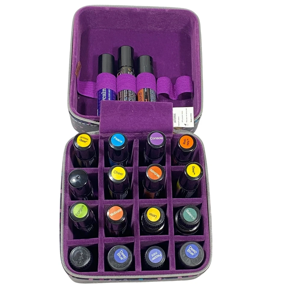 Lote de 19 botellas de aceites esenciales DoTerra con estuche de transporte caja de almacenamiento fragancia Foto 1 de 4