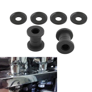All Black Handlebar Bar Riser Bushings For Harley Road King Street Glide 83+ - Picture 1 of 9