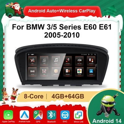 For BMW E60/E61 USB Autoradio 8-Kern 8.8" Android 14 GPS-Navi WiFi  4+64GB CCC - Bild 1 von 4