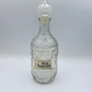 Vtg 1950s Old Forester Bourbon Whisky Empty Bottle Decanter Textured - Picture 1 of 6