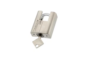 Candado con llave Zarker J45S, cerradura de grillete de acero inoxidable de alta resistencia, 3 llaves, con... - Imagen 1 de 7