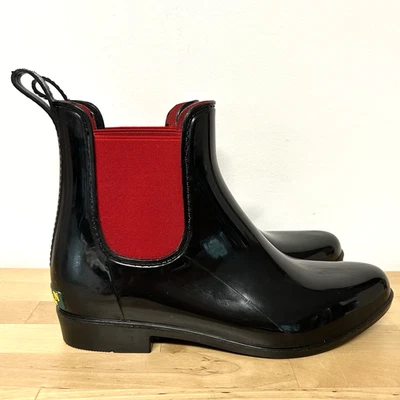 Lauren Ralph Lauren Chelsea Botas de Lluvia Para Mujer 9 Negro Tally Preppy Ecuestre Foto 1 de 4