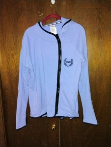 Victoria's Secret PINK Asymmetrical Full Zip Jacket Hoodie Sweatshirt Lavender L - Picture 1 of 2
