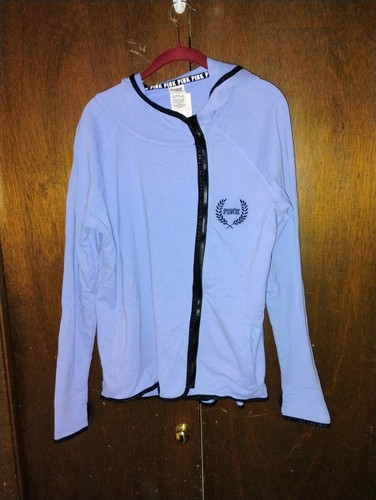 UNDERCOVER Victoria's Secret ROSA Asimmetrico Full Zip Giacca Felpa con Cappuccio Lavanda L
