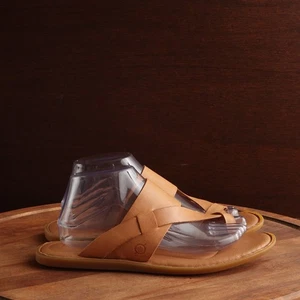 Born Damen-Sandalen Größe 10 M braun Veda-Leder Zehenring flach bequem Freizeitschuhe - Bild 1 von 14