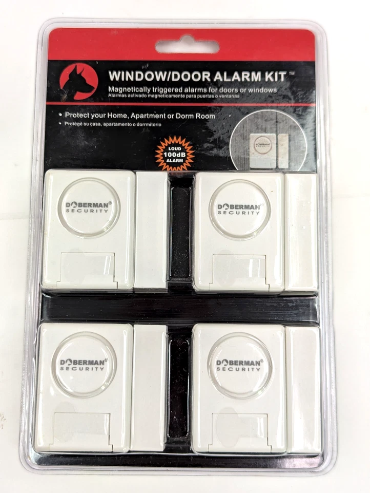Doberman Security Window / Door 100 Db Alarm Kit Magnetic Trigger - 4 pack - New - Image 1 of 4