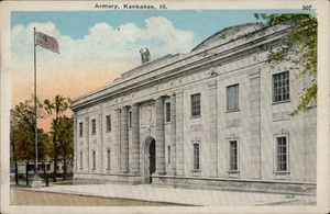 Illinois IL Armory, Kankakee Vintage Postkarte - Bild 1 von 2