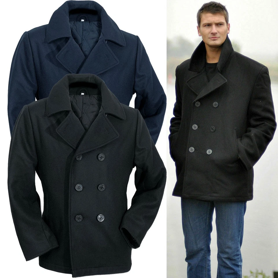 US Navy Pea Coat XS-5XL Marine Mantel Wolle Wintermantel Kurzmantel Caban Colani - Bild 1 von 1