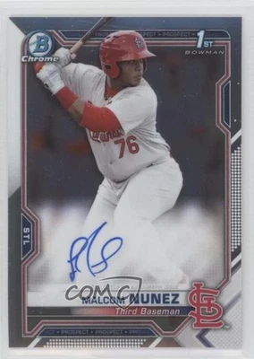 2021 Bowman Chrome Prospect Malcom Nunez (Incorrectly Labeled as Refractor) Auto - Image 1 of 2