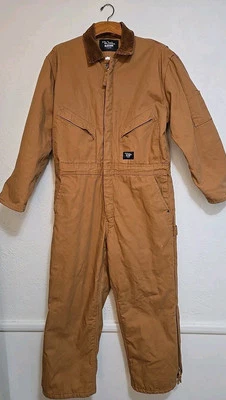 Walls Blizzard Pruf Coveralls Men Large Short Brown Heavy Canvas Hunting EUC - Image 1 of 4
