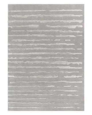 Hand-Tufted Wool Area Rug, Modern Color Silver Design Handmade Carpet Area Rug - Image 1 of 4