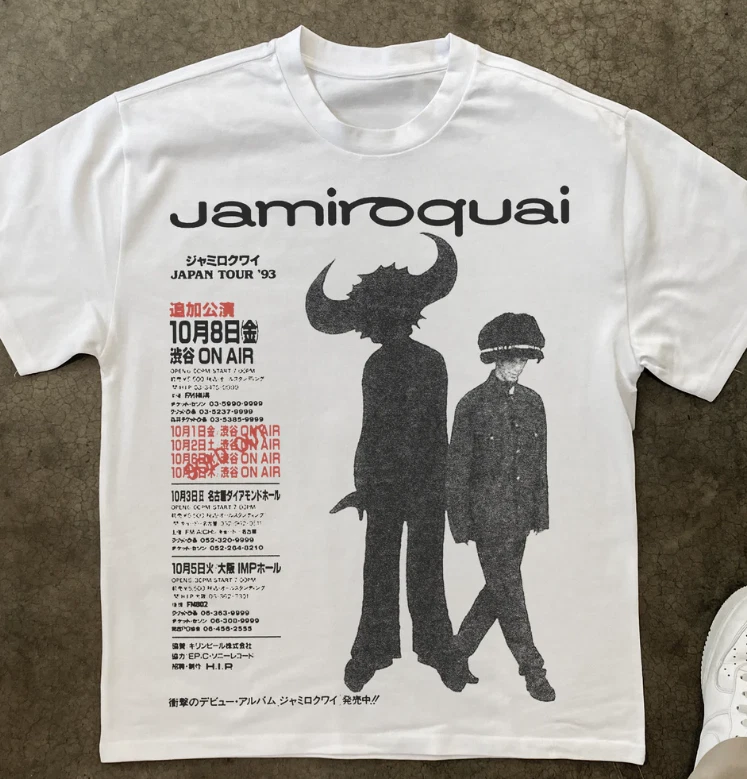 Camiseta clásica blanca manga corta concierto JAMIROQUAI TOUR KV36110 Foto 1 de 1