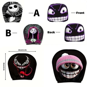 2PCS Universal Fit Car Seat Head Rest Cover for Halloween Auto Seat Rest Decor - Picture 1 of 70