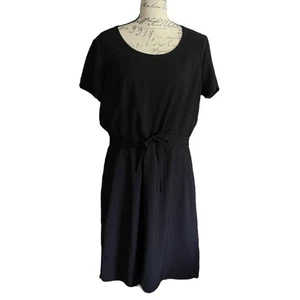 32 Degrees Cool Black Round Neck Elastic Waist Dress Large NWOT - Picture 1 of 4