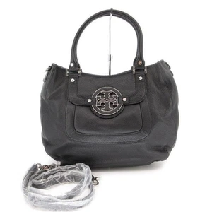 Tory Burch Amanda Leather Shoulder Bag Black 2-Way Used Excellent Condition - Picture 1 of 10