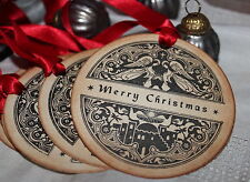 BETHLEHEM-Vintage Style Christmas Gift Tags-Set of 5-Handmade-UNIQUE