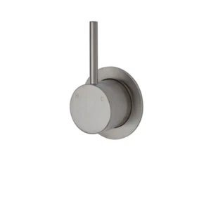 Fienza Up Wall Mixer Brushed Nickel Small Round Plate Bathroom Tap Kaya 228114BN - Picture 1 of 2