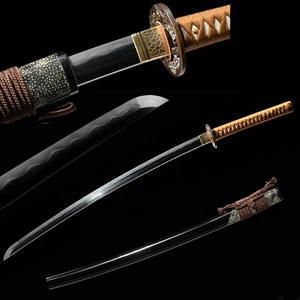 Top Clay Tempered Folded steel Grind Japanese Samurai Katana Sword Sharp  - Picture 1 of 12