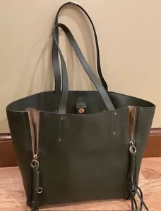 CHLOE Milo Tote Bag in Olive Leather Handbag Shopping Authentic Made in Italy - Picture 1 of 10