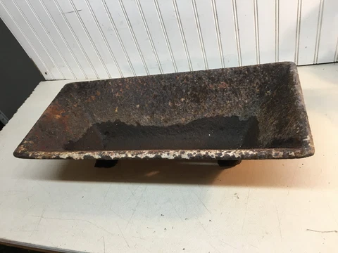 Miniature Cast Iron Hog Trough 24in x 11in x 5.5in Farm Barn Feeding Planter Cover