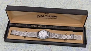 Vtg NOS Waltham ZC009WA Quartz Watch w/ Box FOR REPAIR - Crown Pulls Out - Picture 1 of 11