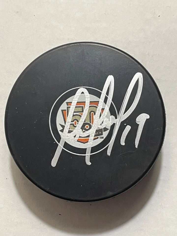 Disco de hockey Philadelphia Flyers Scott Mellanby firmado 50 aniversario Foto 1 de 1