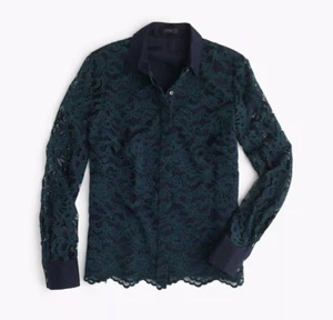 J.Crew Bluse Top mit Kanten und Spitze E5407 Größe 8 - Bild 1 von 14