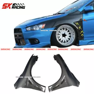 For Mitsubishi Lancer Evolution 08-15 Real Carbon Fiber Front Fenders Fings Pair - Bild 1 von 18
