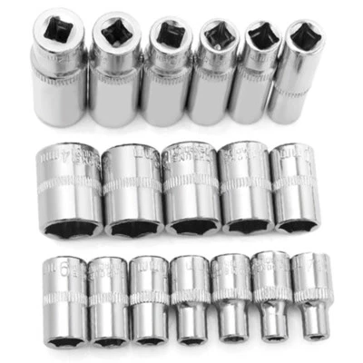 1/4 Socket Drive Shallow & Deep 4-14mm Ratchet Deep Hex Sockets Cr-v Steel Long - Image 1 of 4