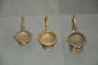 3 Pc Vintage Brass Handcrafted Different Shape Dhoop Stand, Nice Patina