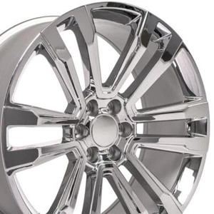 24x10 Wheel Fits Chevrolet Silverado Sierra Denali Chrome GMC Truck Rim 5822 - Picture 1 of 5