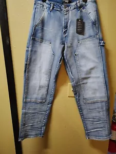 Jeans cargo Forever 21 gamba dritta doppio ginocchio uomo 33x31 vestibilità rilassata - Foto 1 di 7