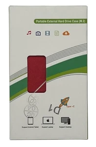 NEW Portable External Hard Drive Case (M.2) 1 TB - D1 Red - Picture 1 of 4