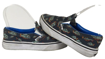Vans Niños Unisex Diseño Pez Piraña Azul Zapatos Sin Cordones Tenis Niños Talla 2.0 Foto 1 de 4