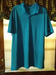 Men’s 2XL Nike Golf Blue Polo Short Sleeve Dri-Fit Shirt - Picture 1 of 4