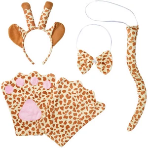 Costume Accessories Set Adults Giraffe Zoo Animal Fancy Dress Carnival Halloween - Picture 1 of 3