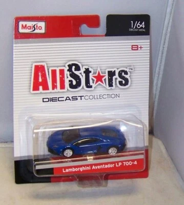 1:64 MAISTO ALL STARS LAMBORGHINI AVENTADOR LP 700-4 AZUL NOVO NA CAIXA - Imagem 1 de 2