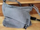 COOFIT Unisex Women's or Men's Crossbody Grey Shoulder Leather Canvas Bag 14"