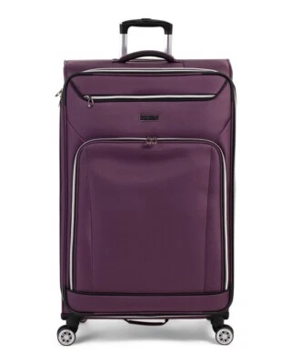 London Fog 30in Midnight Plum Purple Coventry Softside Spinner - Image 1 of 4