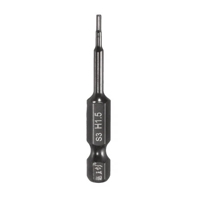 1.5mm Metric Hex Head Wrench Drill Bit 50mm Length Magnetic Bits, Black - Image 1 of 4