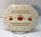Vintage Daher Tin Octagon Trivet Hot Plate Wall Hanging Floral Checks Tea Pots