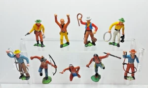 MARX/ Charmore 1/32 Cowboy Indian Wild West Western toy soldiers USA/Germany 9x - Bild 1 von 2