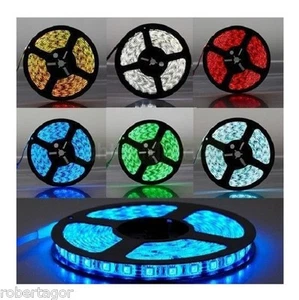 BOBINA STRISCIA LED 5050 FLESSIBILE 5M ADESIVA LUCE INTERNO ESTERNO IP65 TOP ! - Foto 1 di 8