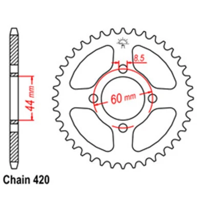 RK 48T Rear Sprocket for Yamaha GT80 MX 1973-1980 - Image 1 of 2