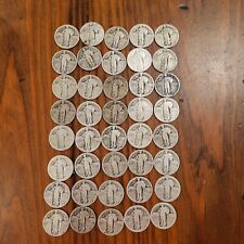Full Roll of 40 Silver Standing Liberty Quarters 90% Silver Worn And Circulated