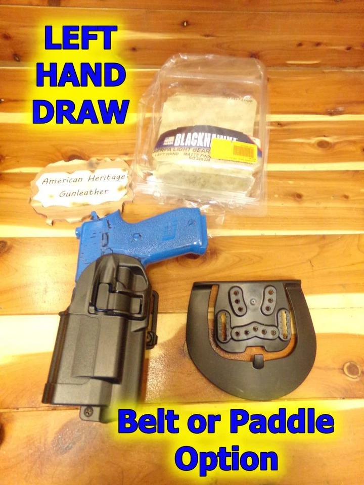 LEFT BLACKHAWK Belt or Paddle Gun Holster for SIG SAUER P220R w/ Xiphos NT Light - Image 1 of 4