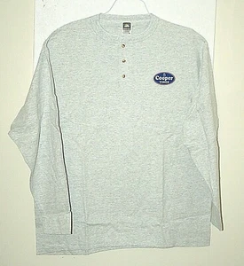 Vintage 1990's Rare Cooper Tires Logo Racing Baseball T-Shirt New NOS Sz LG LS - Picture 1 of 2